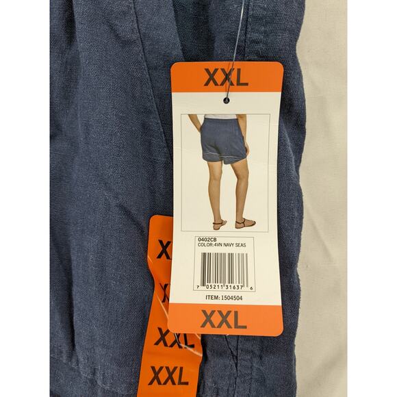 Nautica‎ Shorts XXL Pull On Navy Linen Blend Lounge Relaxed Fit Everyday Staple - Picture 3 of 13